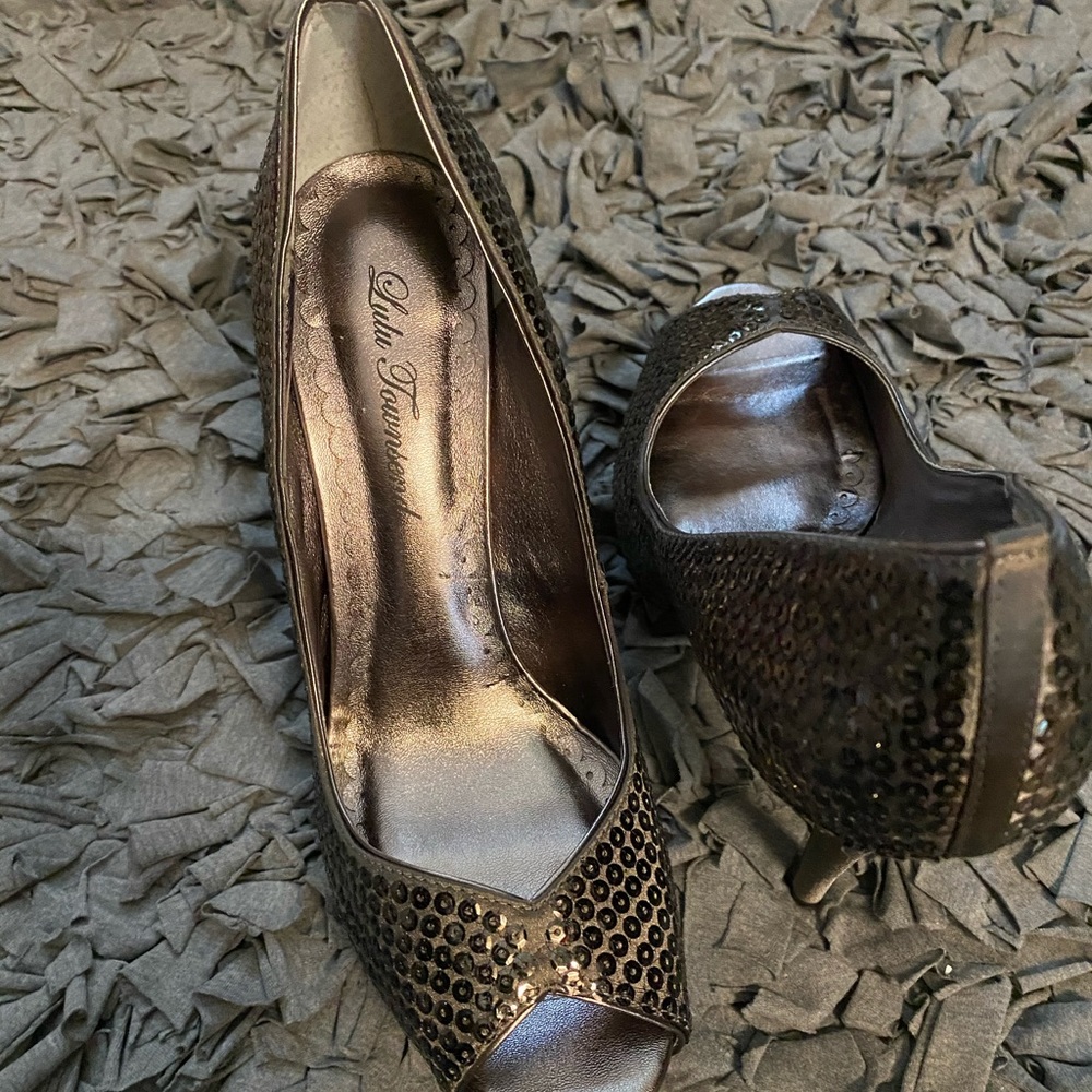 Glitter heels!  For a formal event!  Worn once